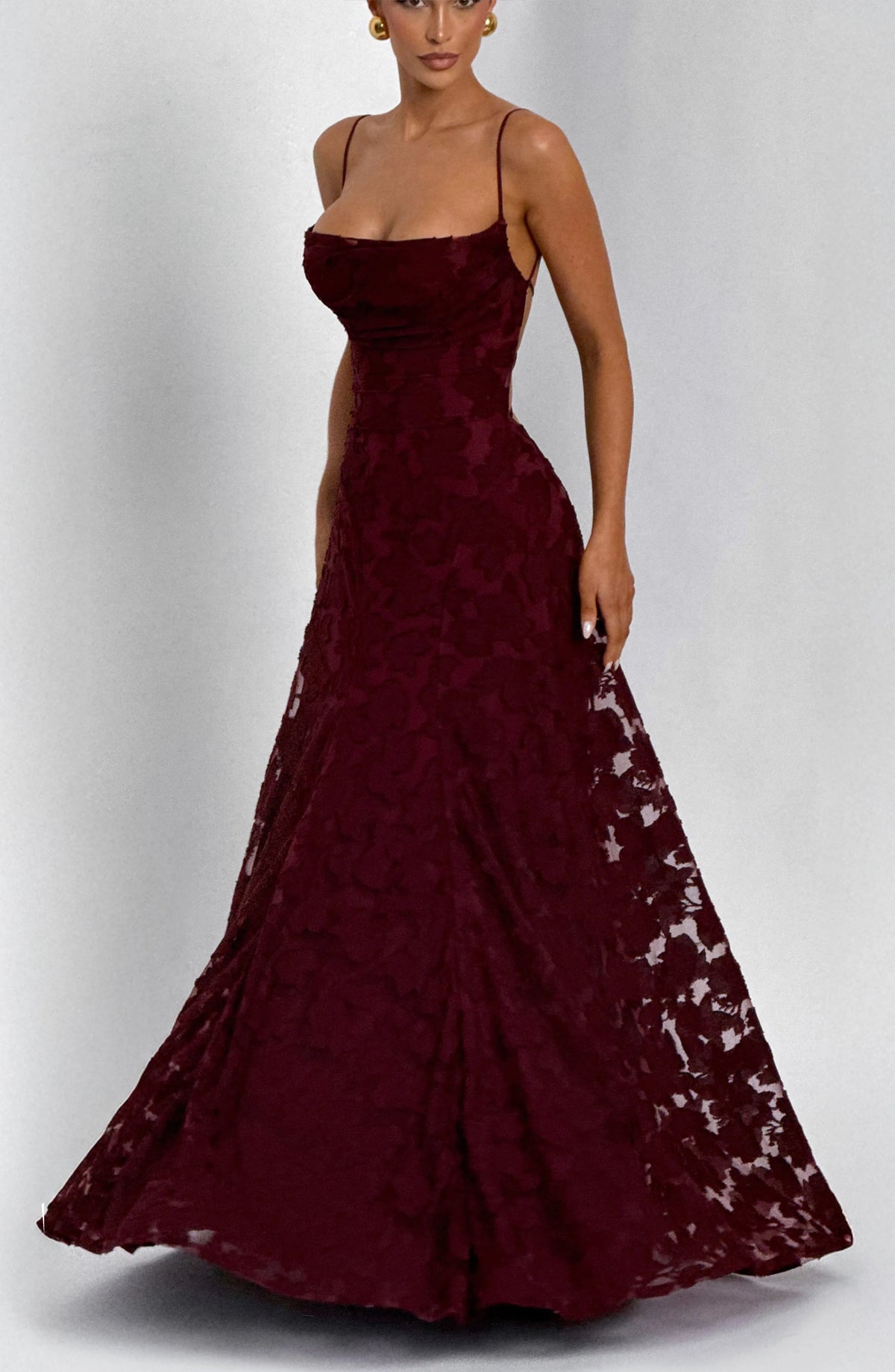 Women's Plaid Voile Dress with Lace-Up Back
