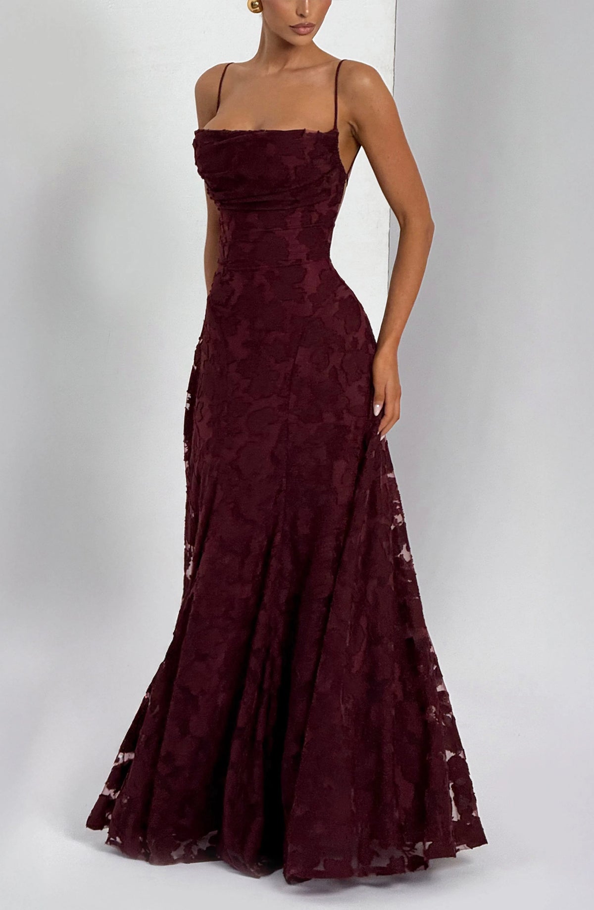 Women's Plaid Voile Dress with Lace-Up Back