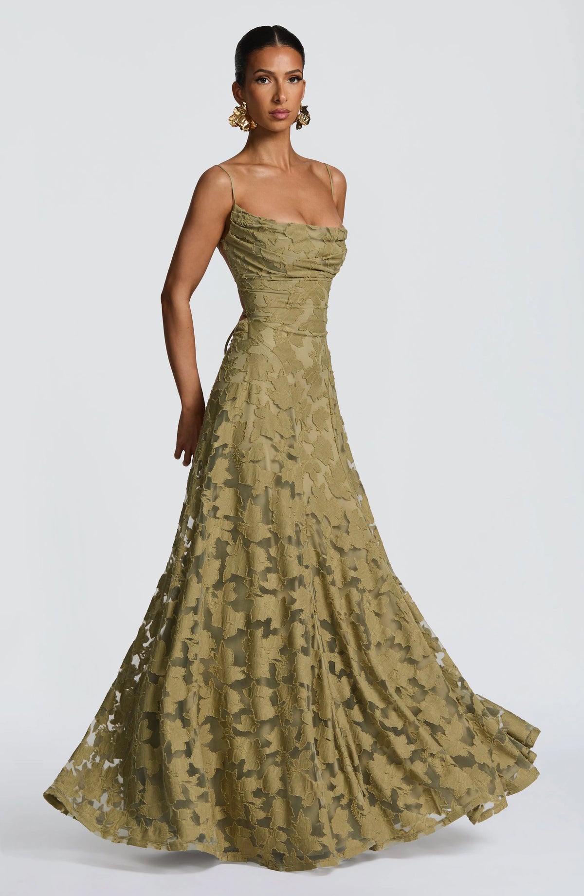 Women's Plaid Voile Dress with Lace-Up Back