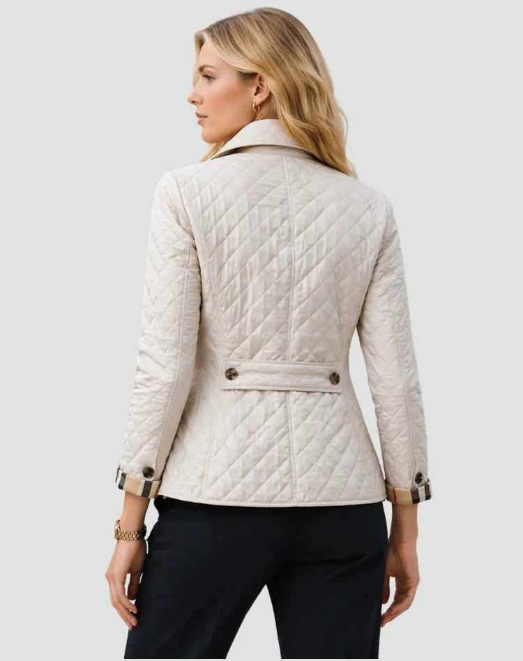 Women's Quilted Puffer Jacket with Button Front