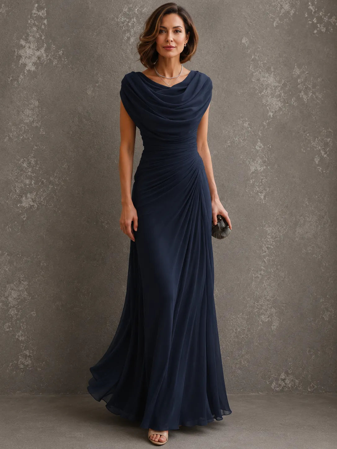 Women's Sleeveless Pleated Maxi Dress for Evening Occasions