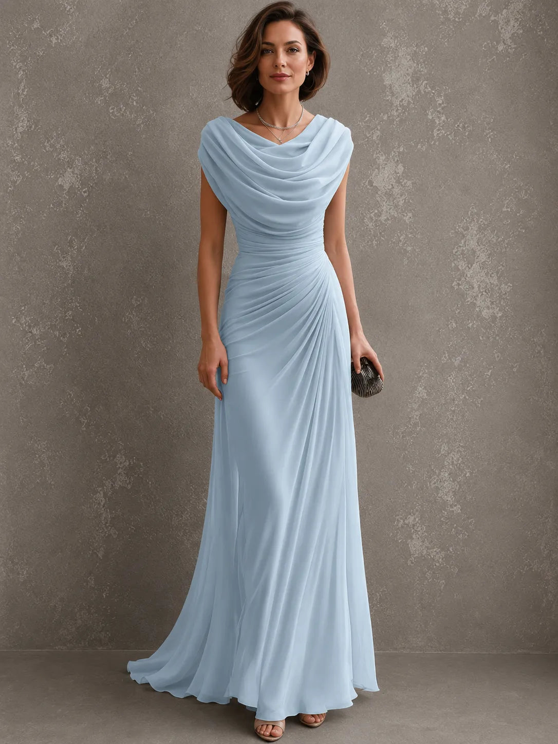 Women's Sleeveless Pleated Maxi Dress for Evening Occasions