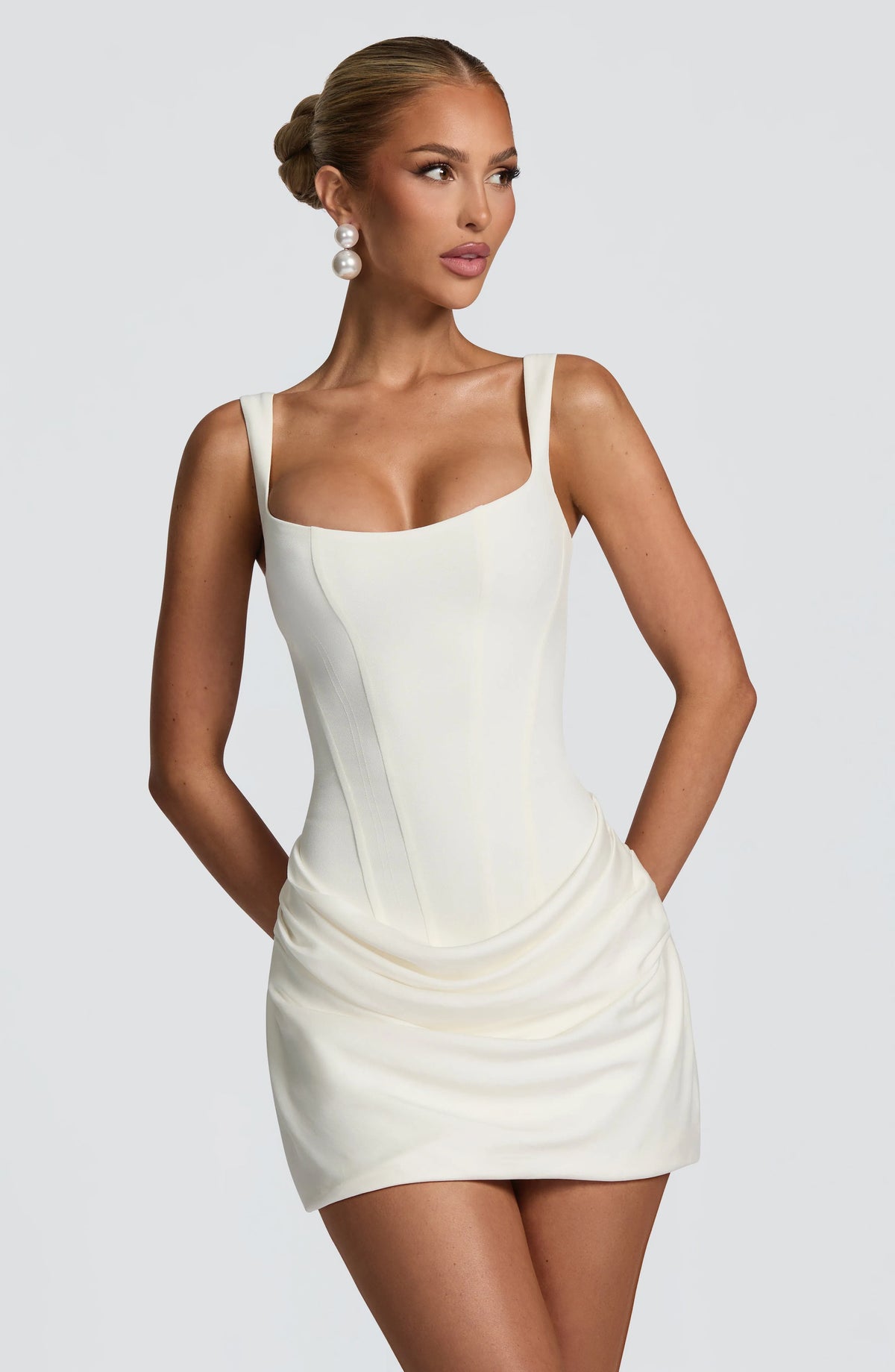 Women's Square-Neck Bodycon Mini Dress