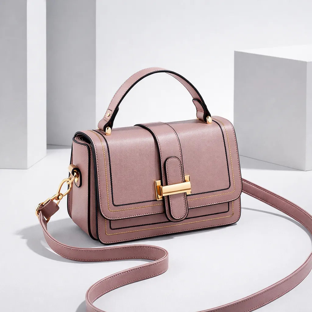 Women's Structured Leather Shoulder Bag with Refined Silhouette