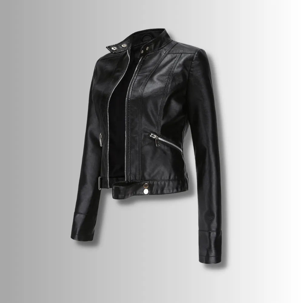 Women's Timeless Classic Leather Jacket with Tailored Silhouette