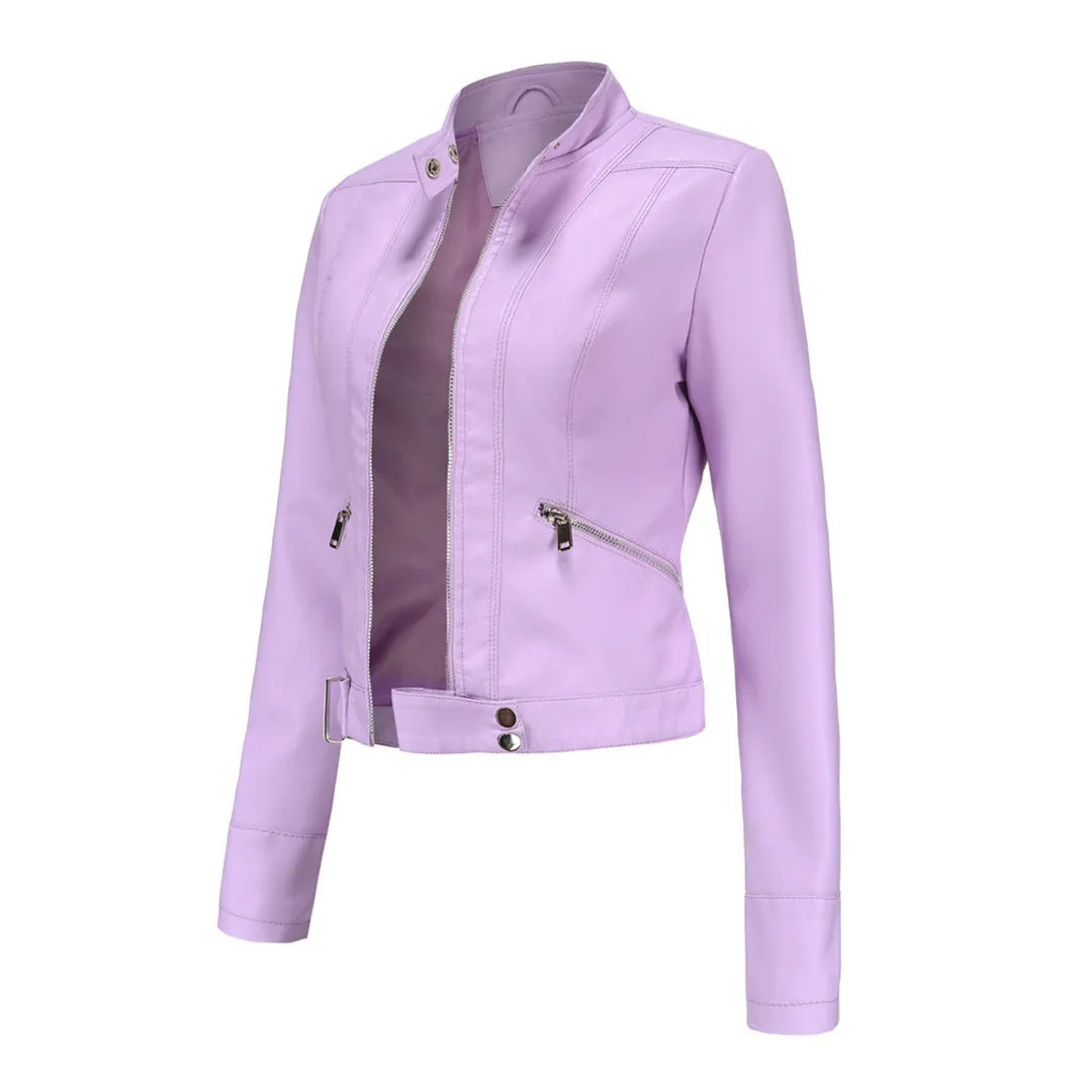 Women's Timeless Classic Leather Jacket with Tailored Silhouette