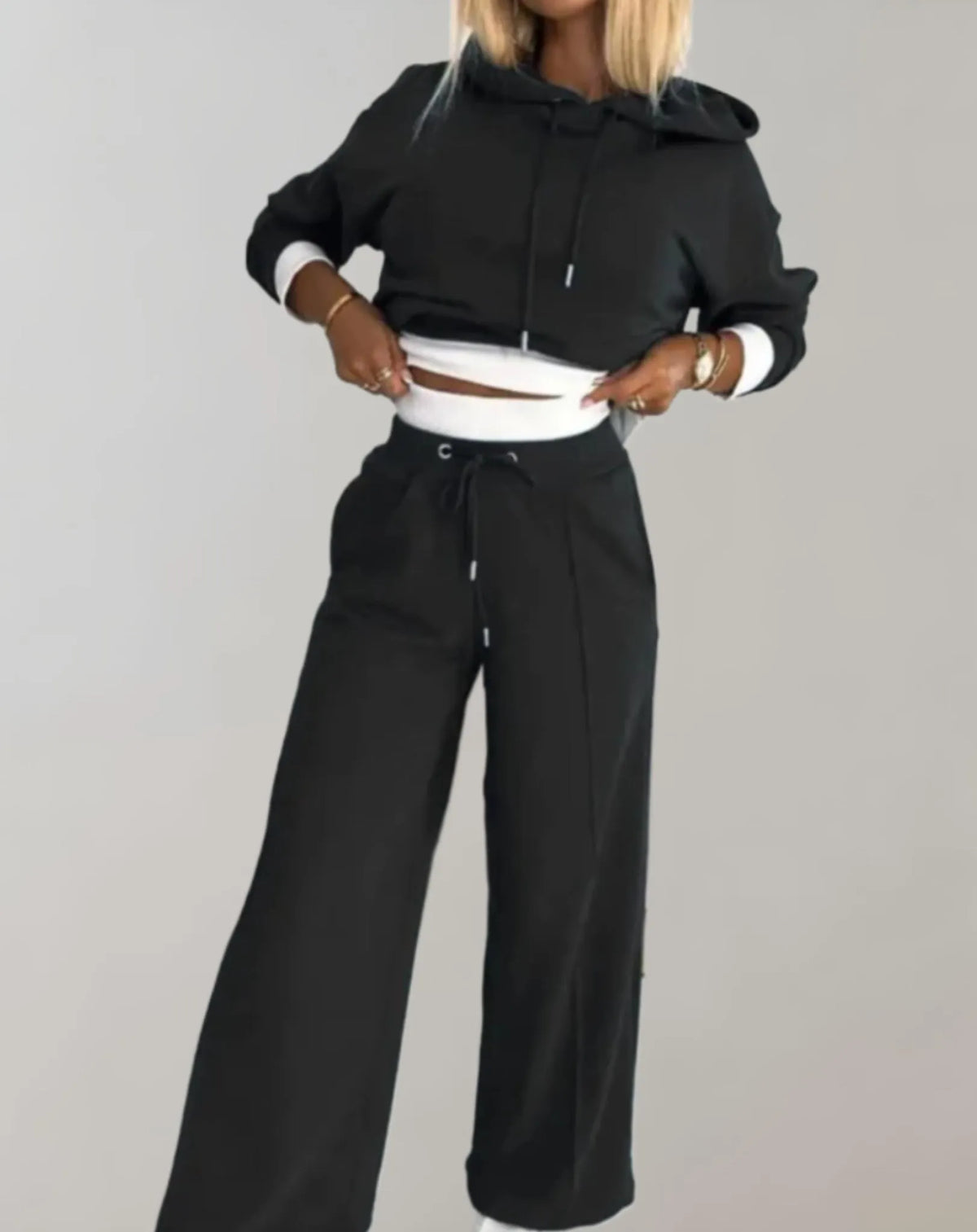 Women's Two-Piece Hoodie and Wide-Leg Lounge Set