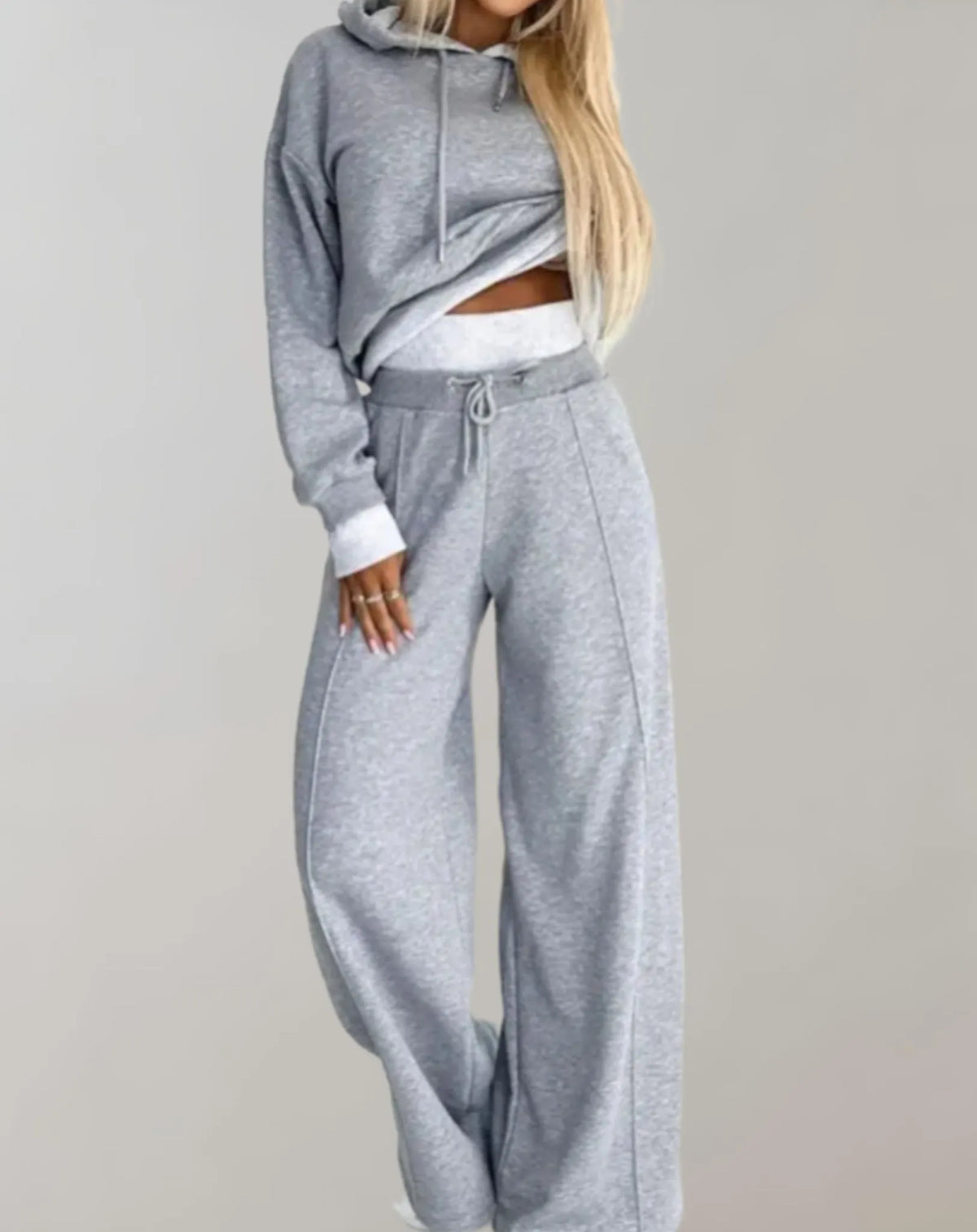 Women's Two-Piece Hoodie and Wide-Leg Lounge Set