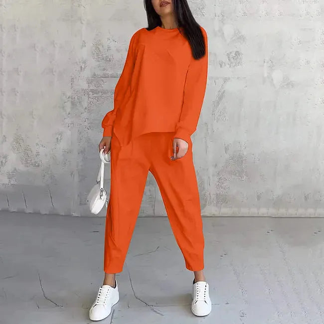 Women's Two-Piece Loose Sweater and Joggers Set