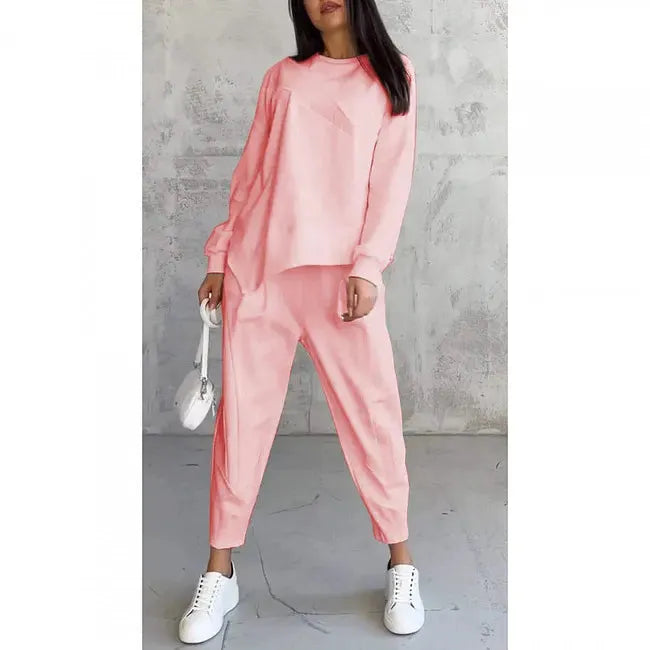 Women's Two-Piece Loose Sweater and Joggers Set