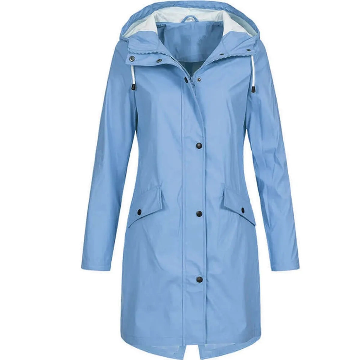 Women's Warm-Lined Trench Coat with Hood