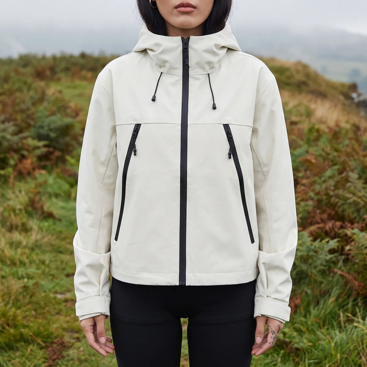Women's Waterproof Breathable Rain Jacket with Adjustable Hem