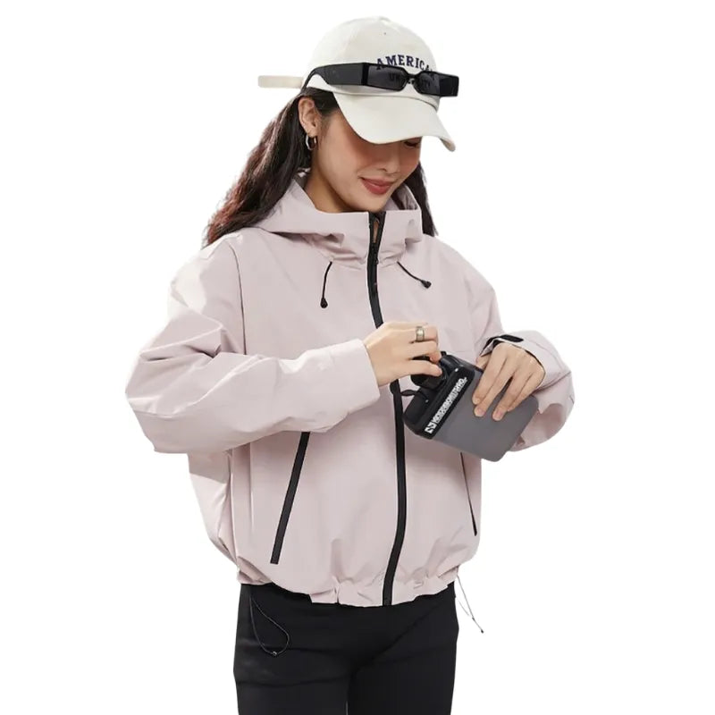 Women's Waterproof Breathable Rain Jacket with Adjustable Hem