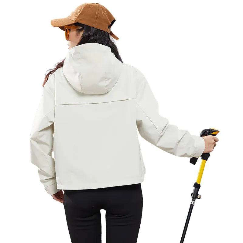 Women's Waterproof Breathable Rain Jacket with Adjustable Hem