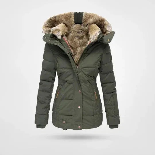 Women's Waterproof Winter Jacket with Detachable Hood