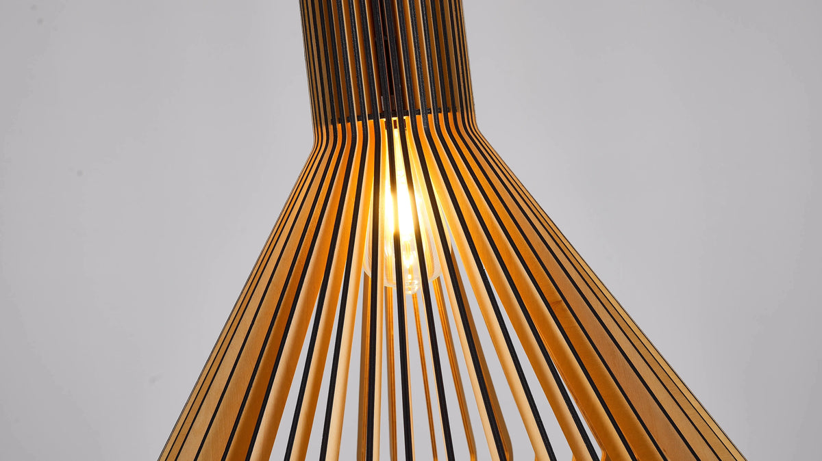 Wooden Pendant Light with Easy Assembly