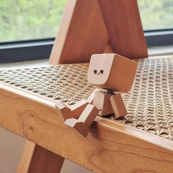 Wooden Swinging Figurine Decor with Interchangeable Faces