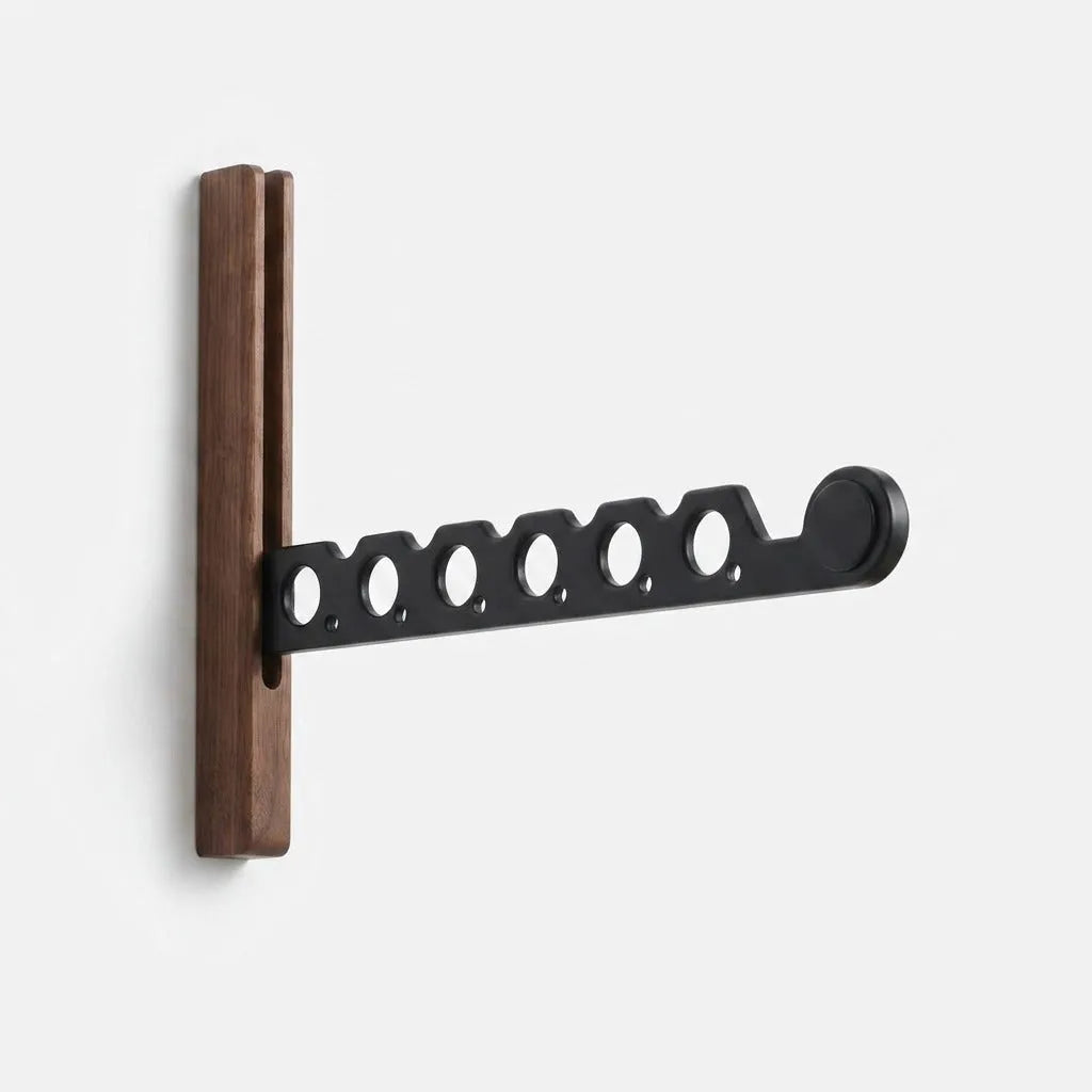 Wooden Wall-Mounted Coat Rack with Foldable Design